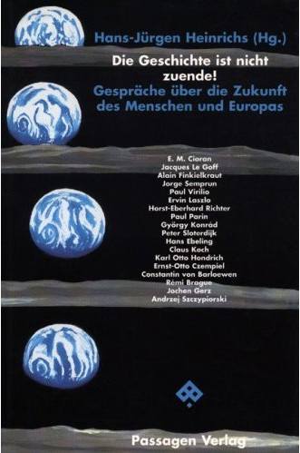 Die Geschichte ist nicht zuende!   Gesprche ber die Zukunft des Menschen und Europas  #  344 Seiten  #  Passagen Verlag; Auflage 1 1999  #  ISBN-10: 3851653874  #  ISBN-13: 978-3851653878 #  In Gesprchen ber die Zukunft des Menschen und Europas an der Schwelle zum neuen Jahrtausend zeichnen die Autoren  Philosophen, Historiker, Medientheoretiker und Knstler  ein skeptisches und hoffnungsvolles, kurz: ein vielschichtiges Bild der Erwartungen an die Zukunft. Heinrichs fordert aus ethnologischer Perspektive und vor dem Hintergrund seiner Arbeit zu Zivilisationstheorien der Nachmoderne dazu heraus, Konzepte und Ideen przise zu formulieren und gegenber konkurrierenden Theorien zu behaupten. #