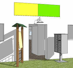 door with color code panel · Tr mit Farbcode-Tafel